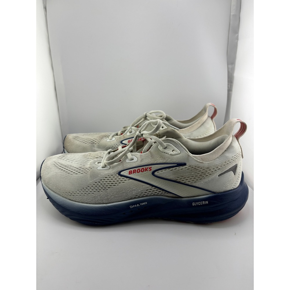 Brooks Glycerin 22 Mens Running Shoes White Navy Red 1104451D404 Size 10.5 D